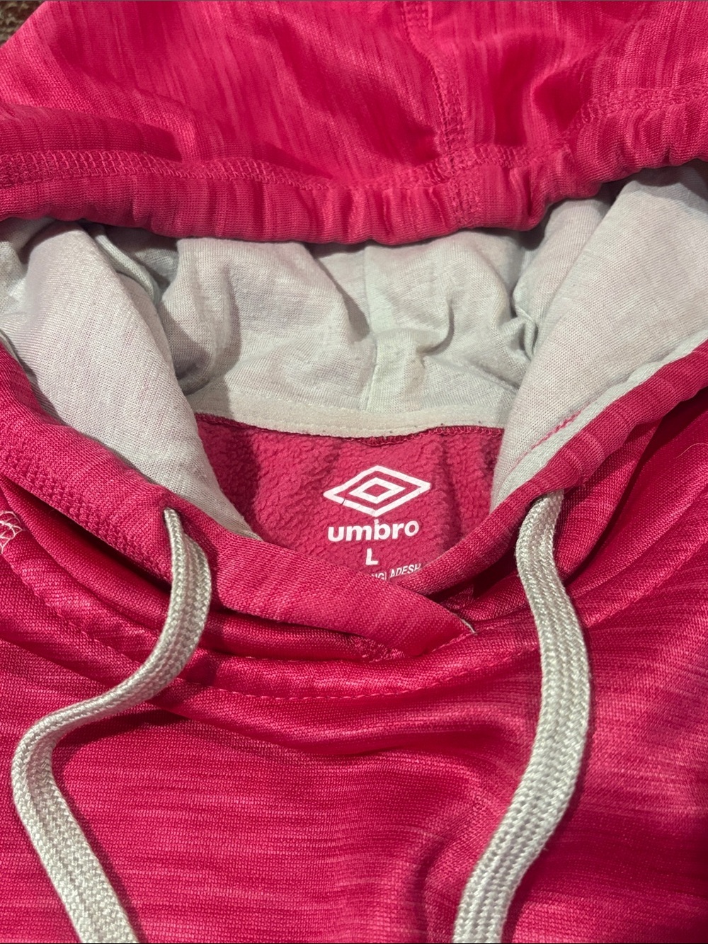Bright pink Heathered hoodie athletic Athleisure pullover sweatshirt large - Picture 10 of 14